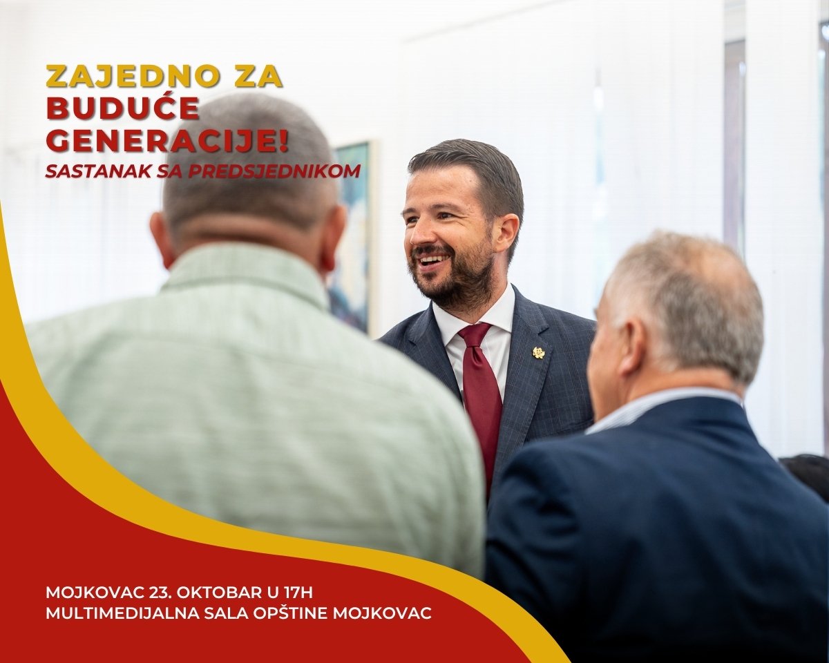 Milatović sjutra na sastanku sa građanima Mojkovca