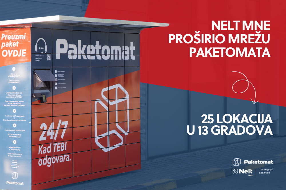 Paketomati dostupni na čak 25 lokacija u 13 crnogorskih gradova