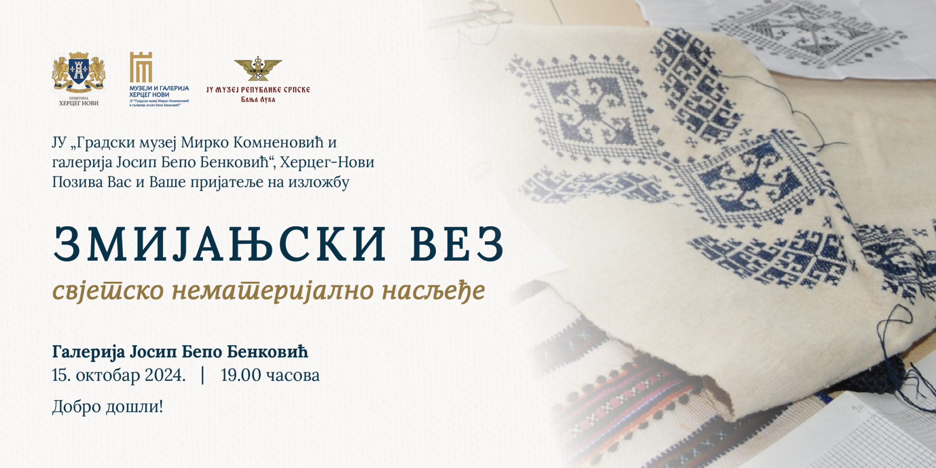 "Zmijanjski vez” u galeriji "Josip Bepo Benković"
