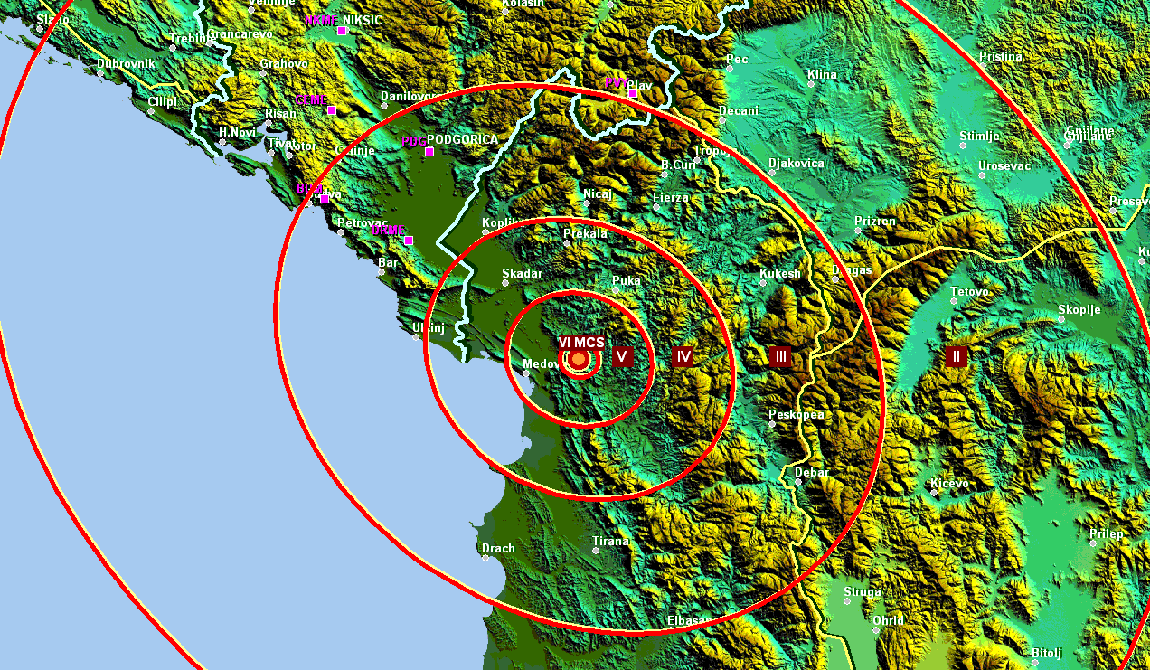 Zemljotres u Albaniji jačine 4,4 Rihtera, osjetio se i u Crnoj Gori