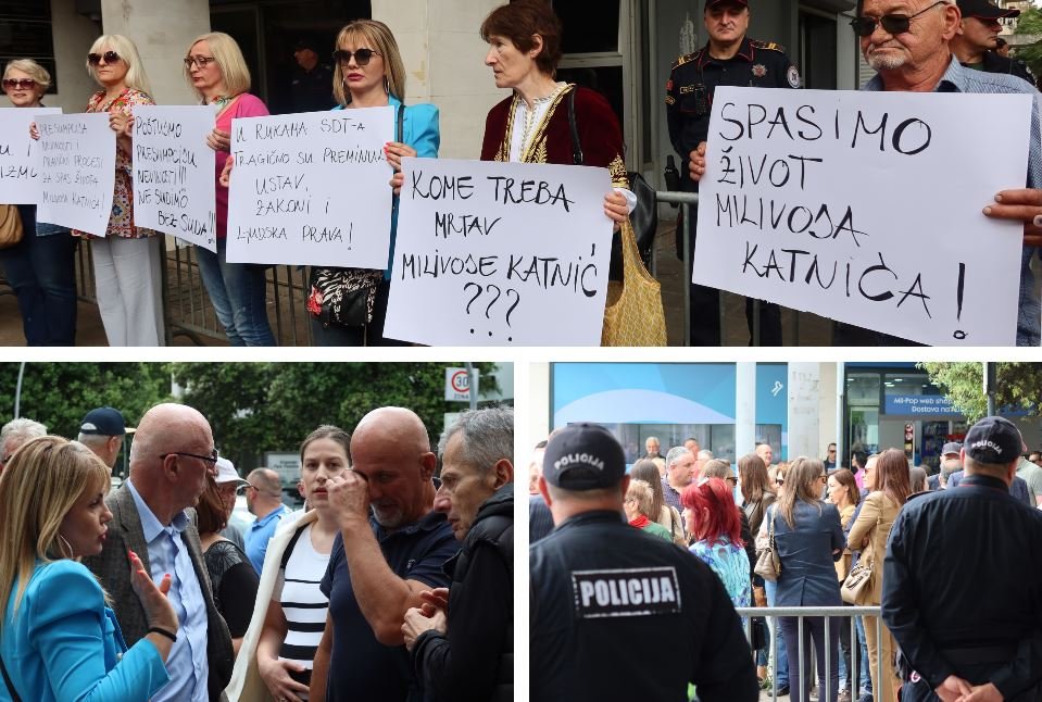 Protest ispred SDT-a: Tužioci krše elementarna ljudska prava, Marković da dozvoli da se Katnić brani sa slobode