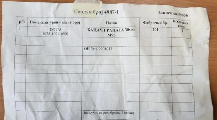 Ministar MUP-a Kosova objavio navodni revers iz sanduka Vojske Srbije za minobacač zaplijenjen u Banjskoj