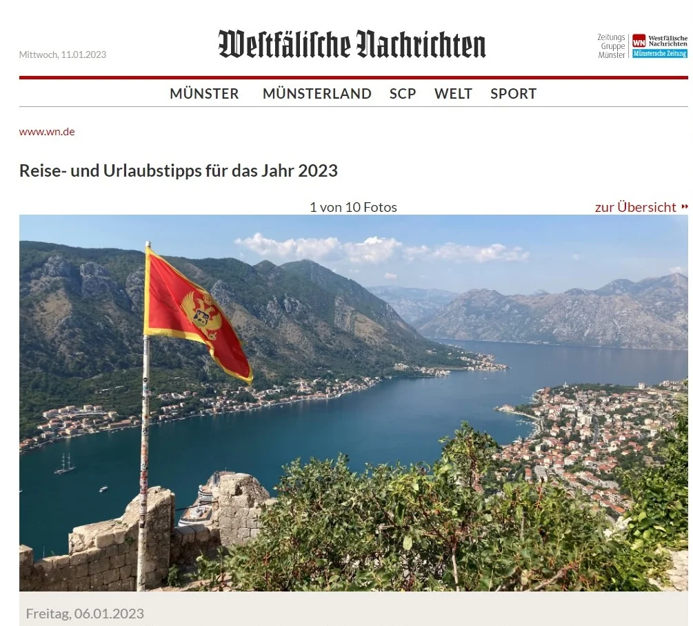 Prestižni njemački mediji preporučuju Crnu Goru kao TOP destinaciju za odmor