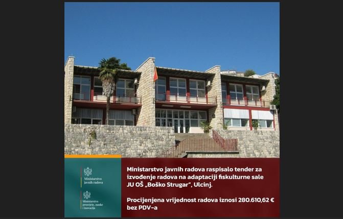 MPNI: Raspisan tender za adaptaciju fiskulturne sale JU OŠ Boško Strugar u Ulcinju