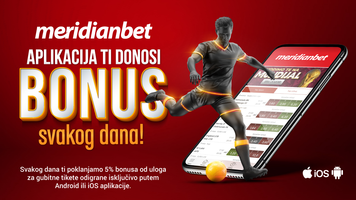 SVAKA KOMBINACIJA JE IDEALNA: Odigraj tiket preko Meridian aplikacije i osvoji bonus bez obzira na ishod!