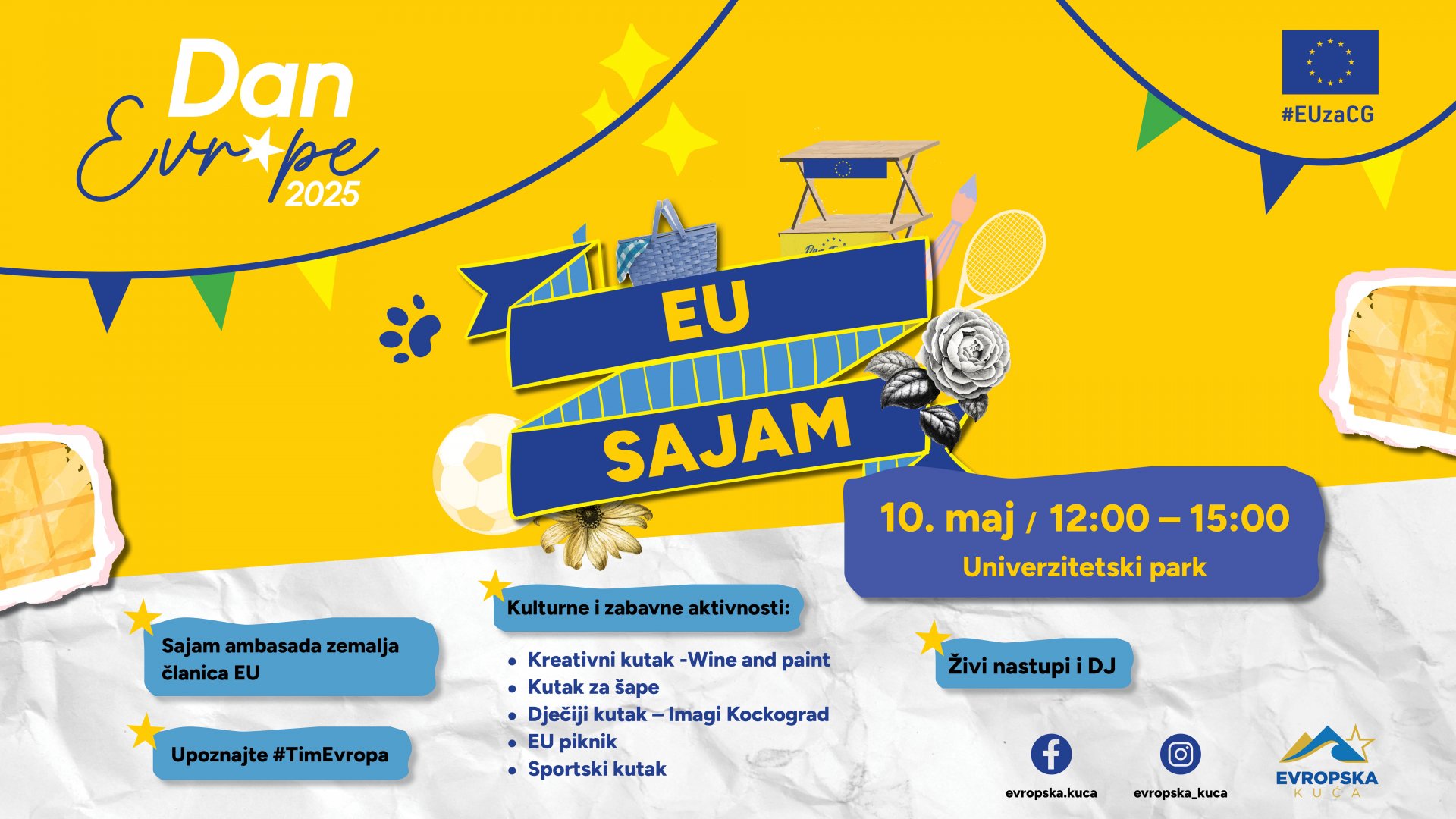 Dan Evrope u Podgorici: EU sajam, tematske zone i koncert grupe Perper
