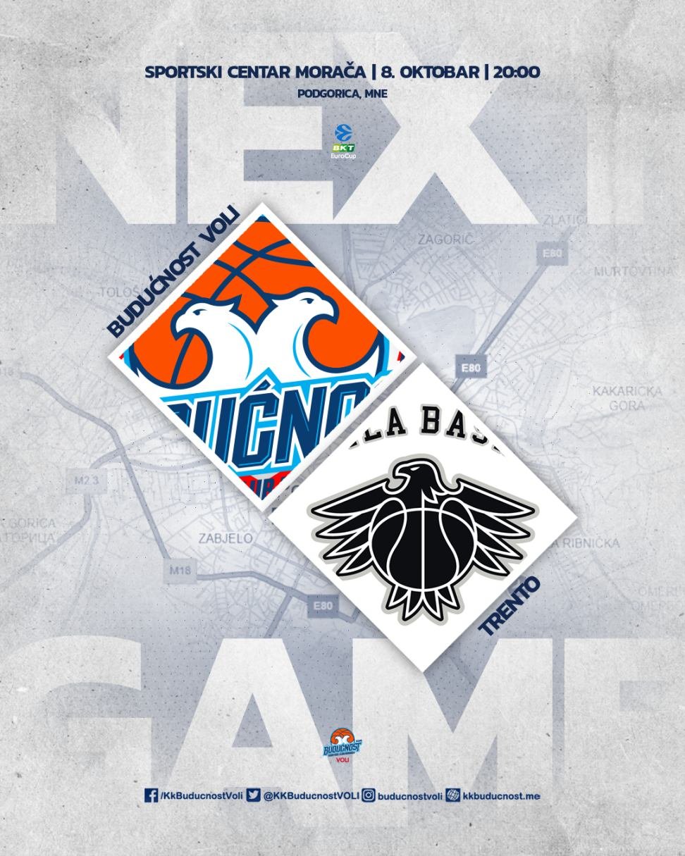 Eurokup se vraća u Podgoricu – Budućnost Voli dočekuje Trento!