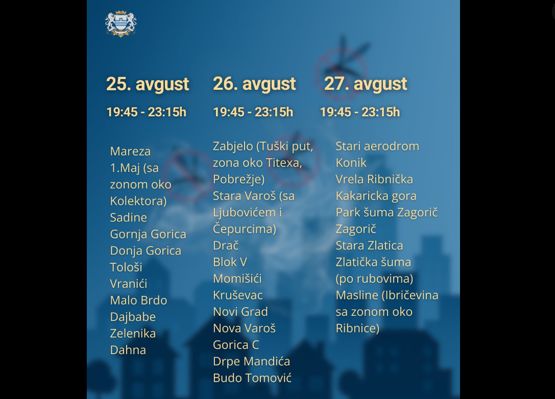 Večeras počinje dezinsekcija komaraca