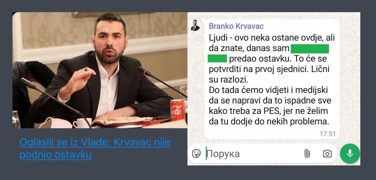 Krvavac ipak bio najavio ostavku, Spajić ga naposletku ubijedio da ostane: "Lomio ga je satima i ubijedio"