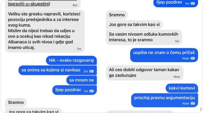 Milatović, na mreži X, objavio prepisku sa Đeljošajem