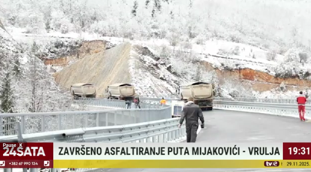 Završeno asfaltiranje puta Mijakovići-Vrulja