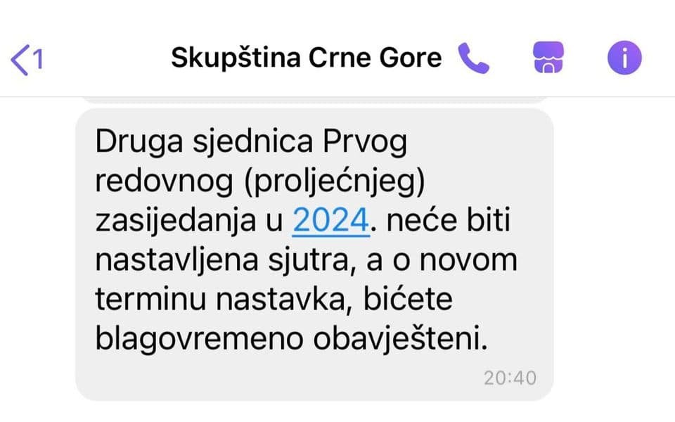 SMS poruka poslanicima da nema sjednice; Nikolić: Država je u haosu