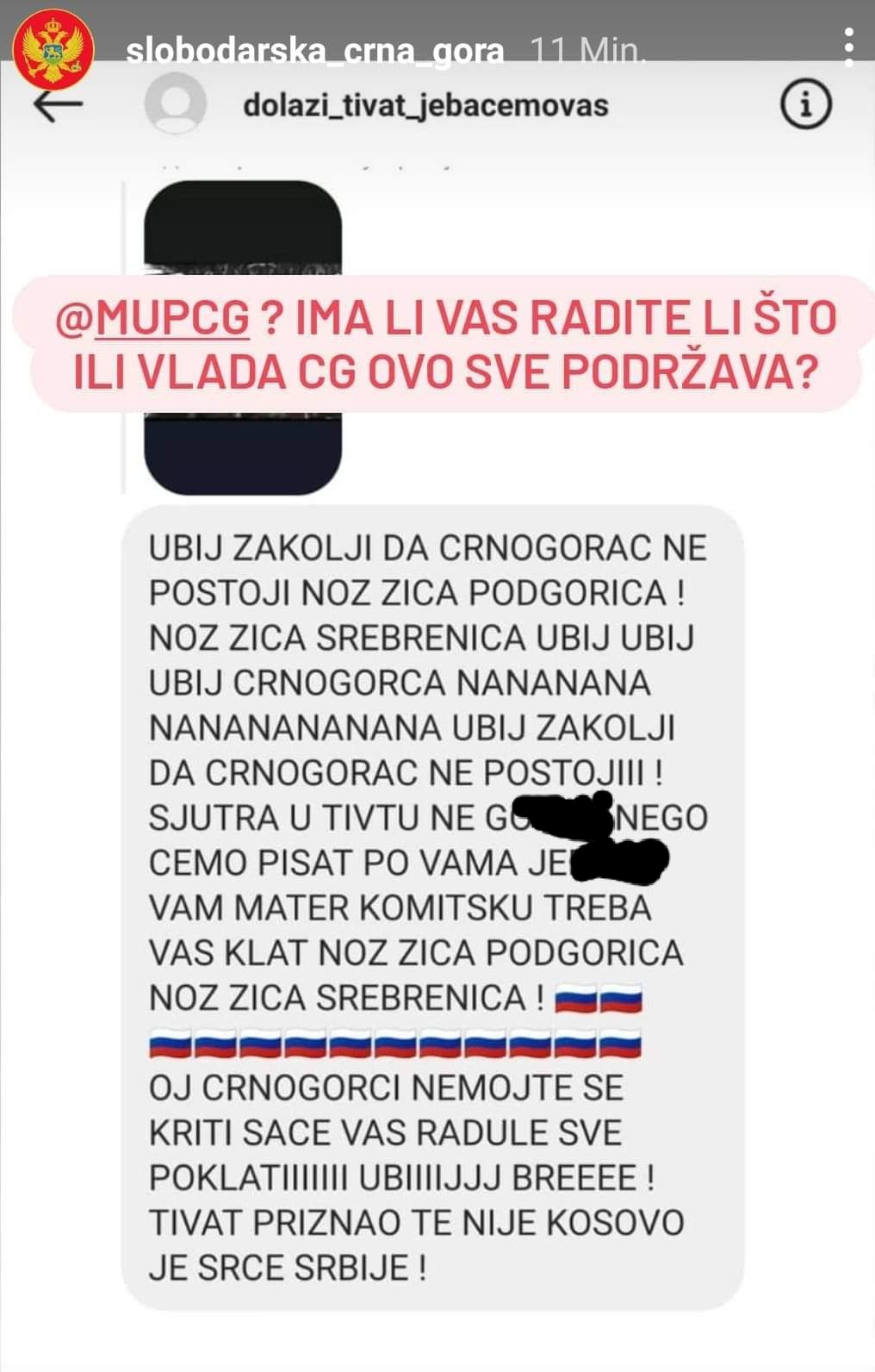 Delije iz Tivta reže na crnogorski karavan