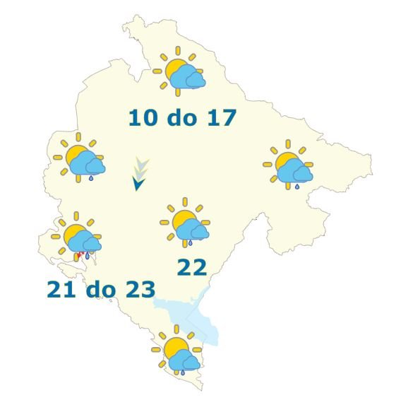Danas oblačno, mjestimično slaba kiša