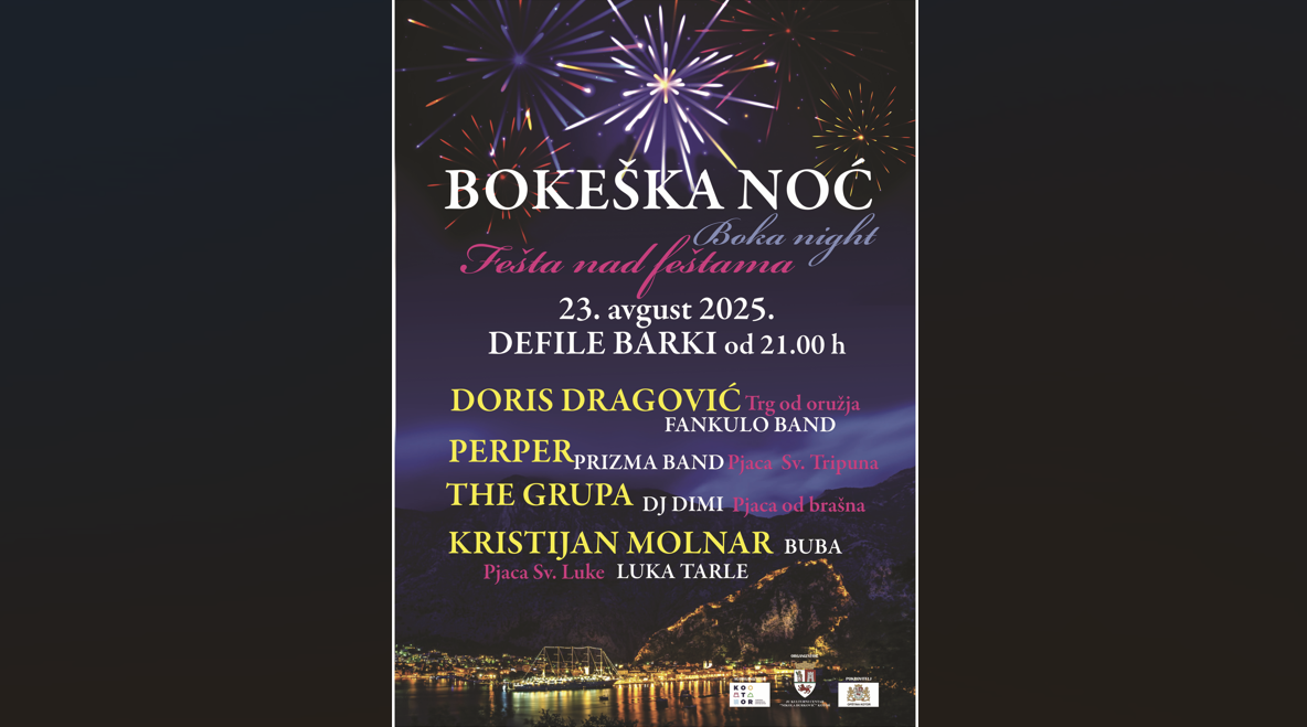 Bokeška noć 23. avgusta: Kotor u ritmu mora i muzike
