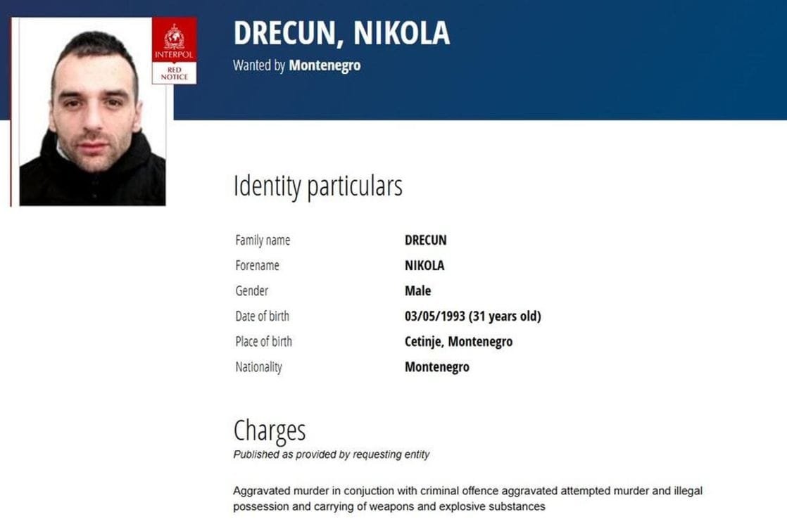 Podignuta optužnica protiv Nikole Drecuna: Optužen za ubistvo Roganovića i Kaluđerovića