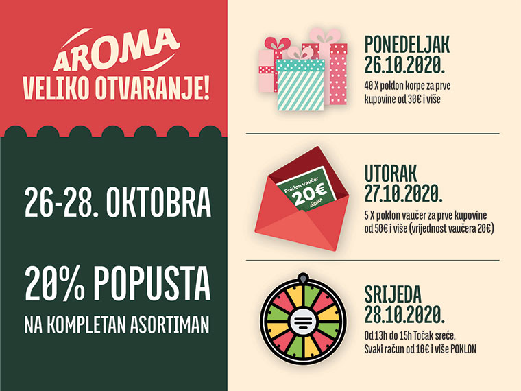Novi Aroma market u podgoričkom naselju Blok 9
