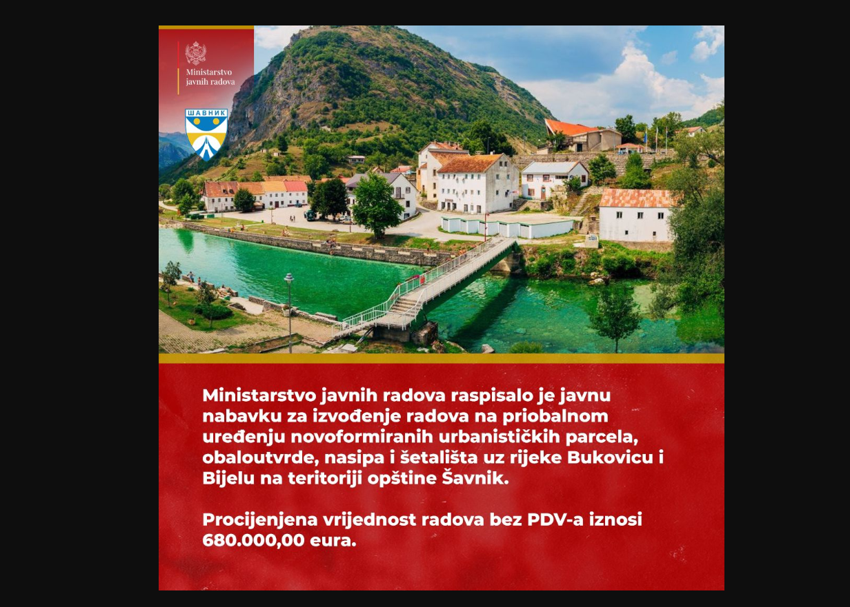 Raspisana javna nabavka za uređenje uz rijeke Bukovicu i Bijelu