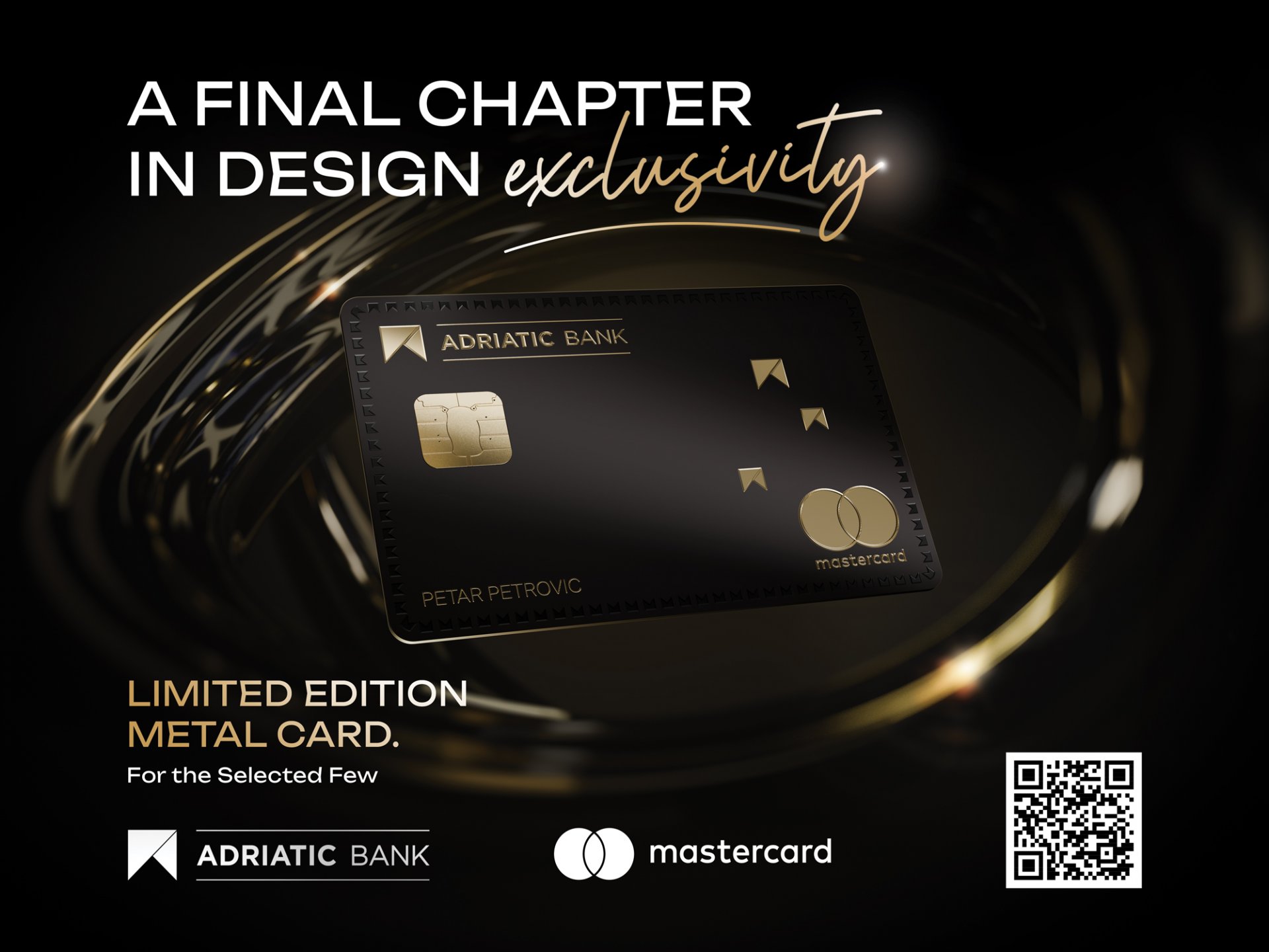 Adriatic Bank predstavlja metalno izdanje Mastercard World Elite platne kartice