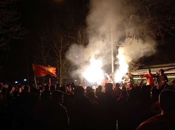 Podrška "Sokolima": Pogledajte atmosferu uoči utakmice na ulicama Podgorice