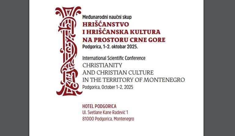 Matica crnogorska: Naučni skup “Hrišćanstvo i hrišćanska kultura na prostoru Crne Gore” 1. i 2. oktobra u Podgorici