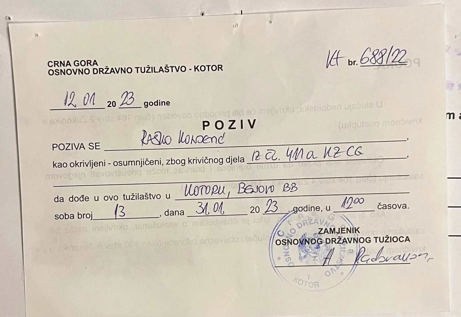 Konjević i Krivokapić pozvani u tužilaštvo zbog ploče u Morinju, a ploča i dalje na istom mjestu