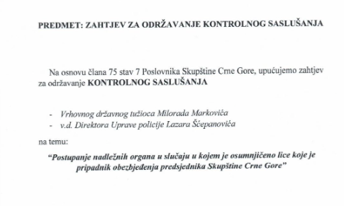 DPS traži saslušanje Markovića i Šćepanovića zbog Danila Mandića