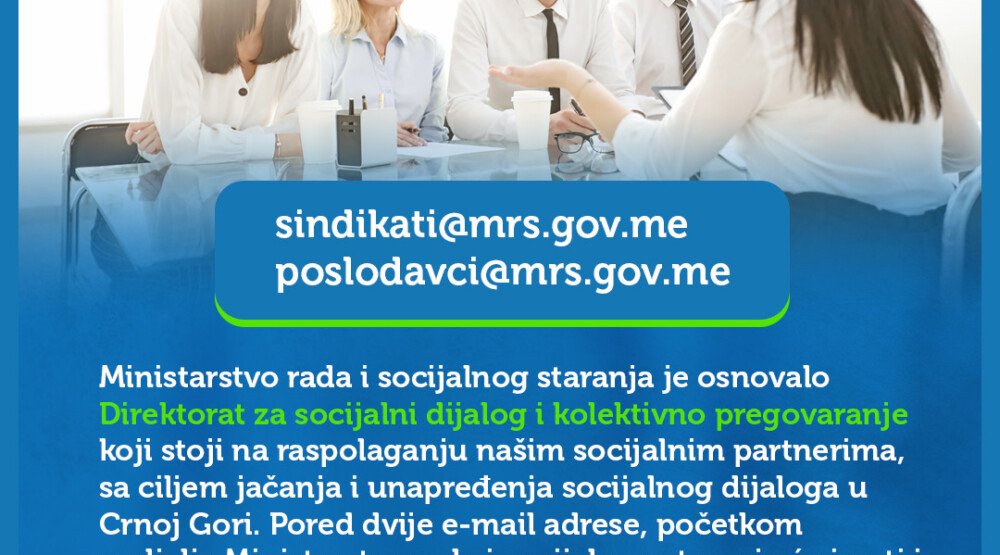 MRSS osnovao direktorat za socijalni dijalog i kolektivno pregovaranj