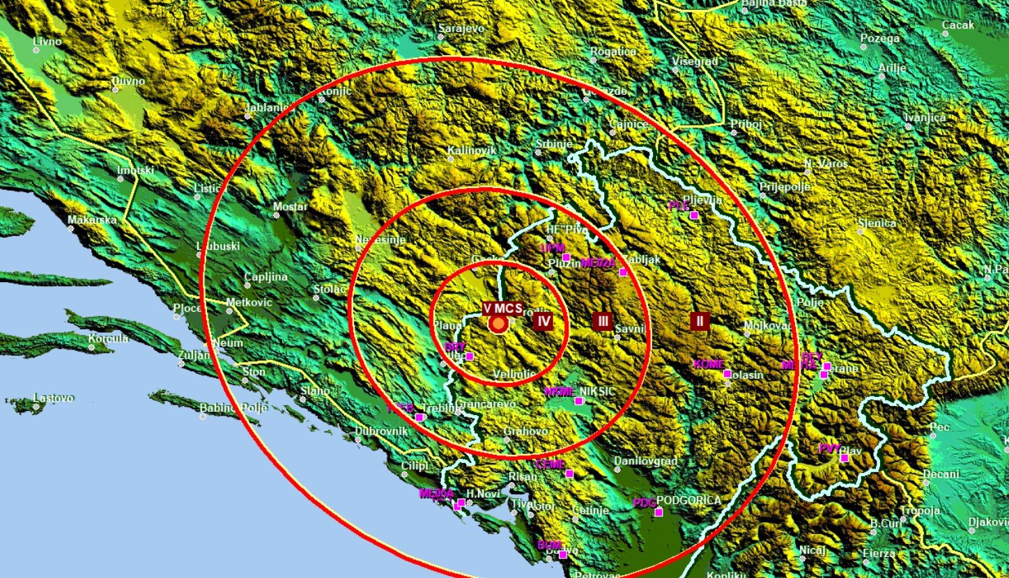 Zemljotres kod Nikšića