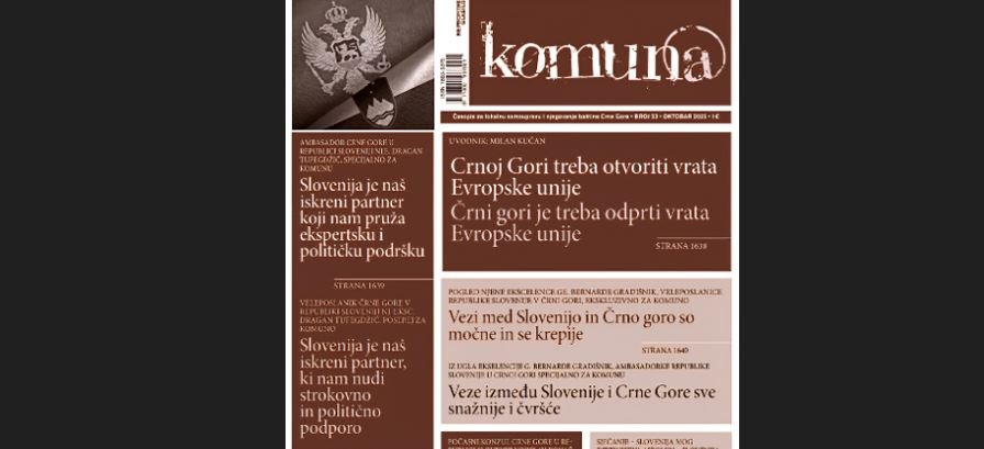 Nova Komun@ posvećena u cjelosti crnogorsko-slovenačkim vezama