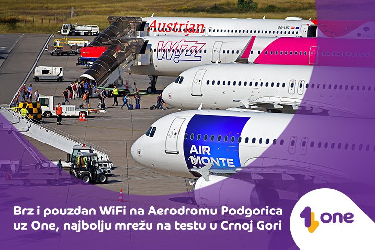 Brz i pouzdan WiFi na Aerodromu Podgorica uz One, najbolju mrežu na testu u Crnoj Gori