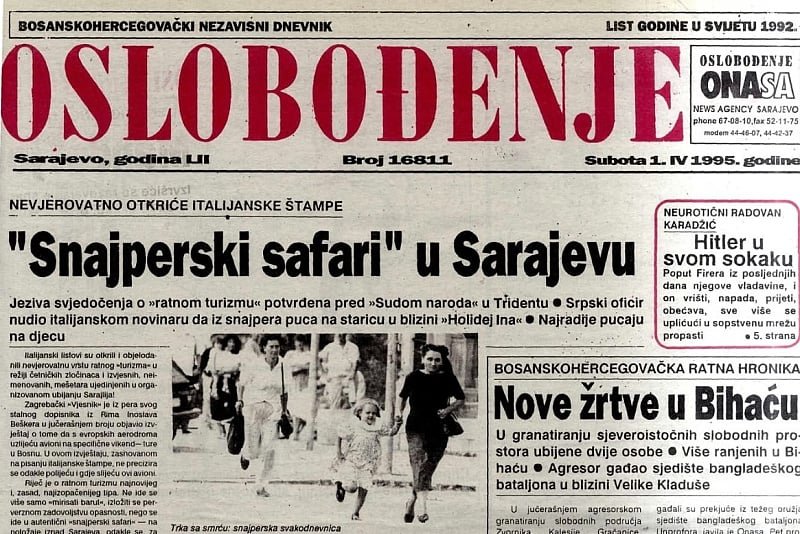 Bosanski i strani mediji  još 1995. pisali o "Sarajevo Safariju": Na Palama italijanskom novinaru nuđeno da puca