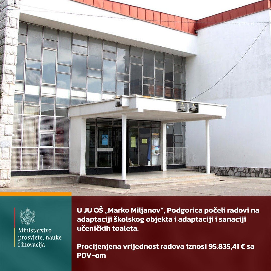 Počeli radovi u školi "Marko Miljanov"