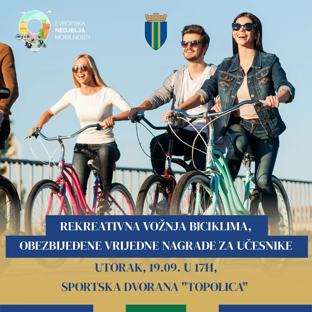 Bar: Rekreativna vožnja biciklima u utorak, 19. septembra, obezbijeđene nagrade za učesnike