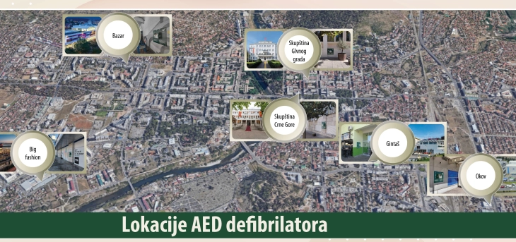 Uređaji za pomoć u slučaju srčanog zastoja od danas na šest lokacija u Podgorici