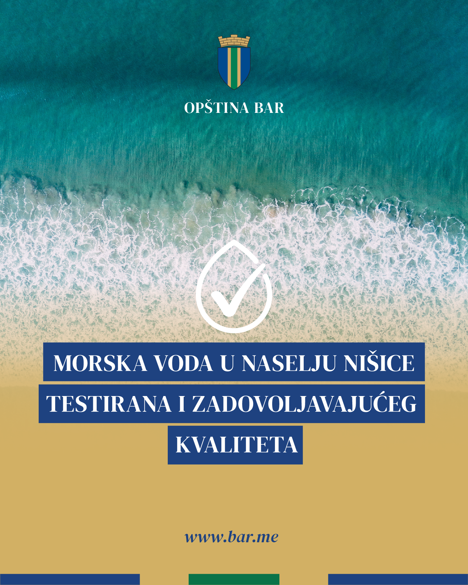 Opština Bar: Morska voda u Nišicama testirana i zadovoljavajućeg kvaliteta