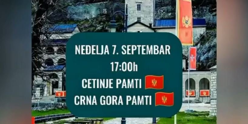 U nedjelju skup: Da srce Cetinja ponovo zatreperi snagom jedinstva i ljubavi prema slobodi