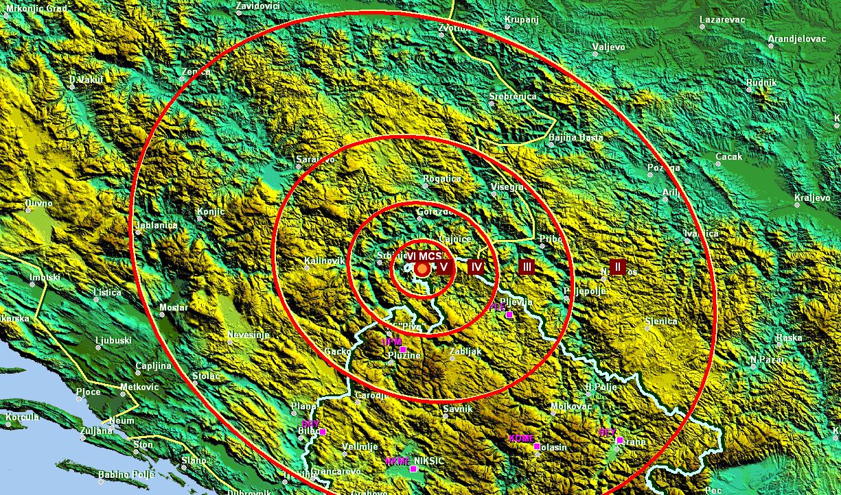 Zemljotres na granici Crne Gore i BiH