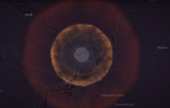 Pogledajte: Šta bi se desilo kada bi atomska bomba pala na Podgoricu?