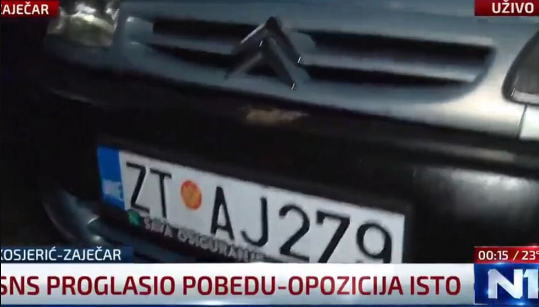 Na izborima u Zaječaru izborni materijal dostavljan vozilom sa zetskim tablicama