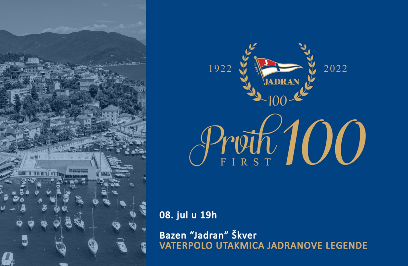 Vaterpolo spektakl u čast 100 godina PVK Jadran: „Jadranove legende“ u petak na Škveru