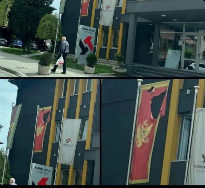 Pljevlja: Oskrnavljena zastava na zgradi Rudnika uglja