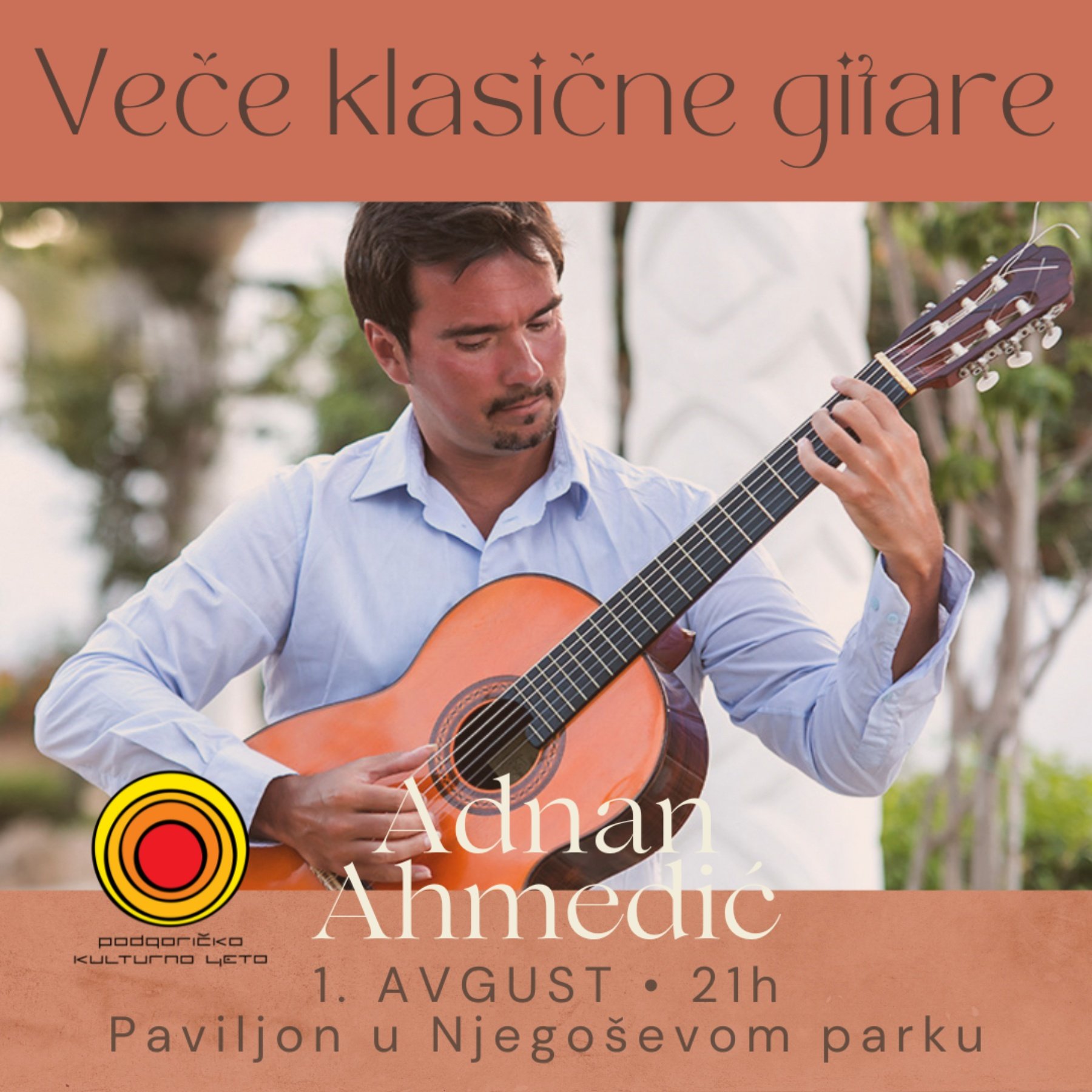 Podgoričko kulturno ljeto: Koncert klasične gitare Adnana Ahmedića
