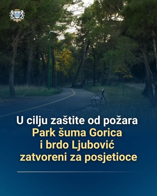 Park šuma Gorica i brdo Ljubović do daljnjeg zatvoreni za posjetioce