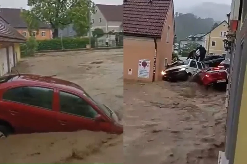Nevrijeme pogodilo Austriju: Voda nosila automobile, oštetila kuće i uništila biračka mjesta
