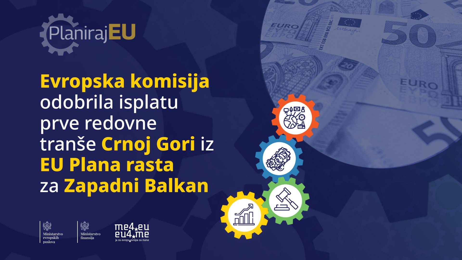Evropska komisija odobrila isplatu prve redovne tranše Crnoj Gori iz Plana rasta