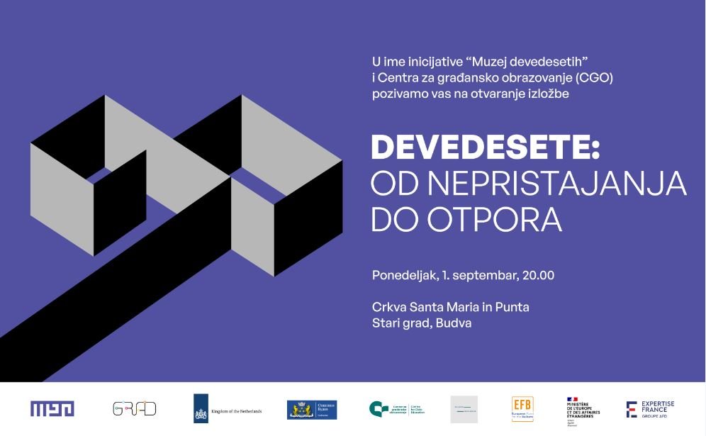 Večeras u Budvi otvaranje izložbe „Devedesete: od nepristajanja do otpora“