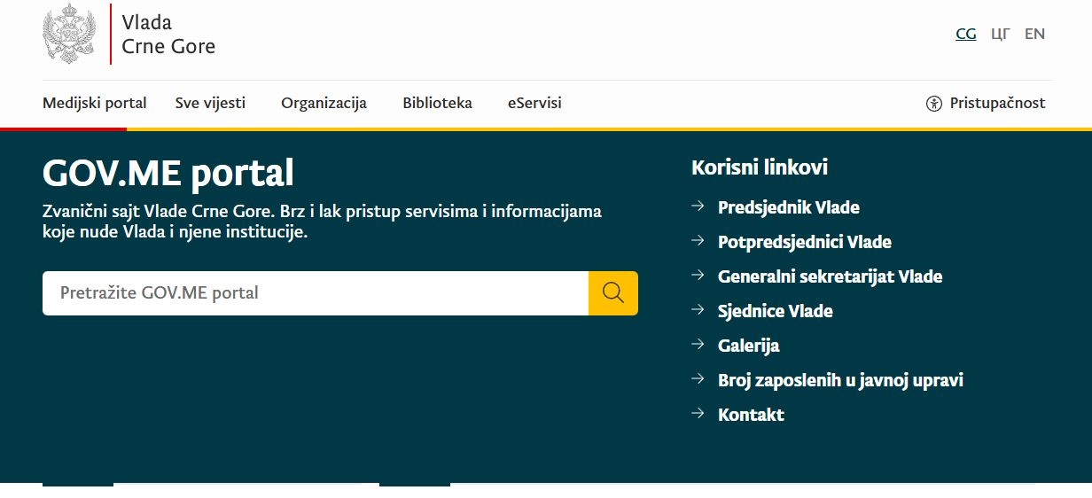 U toku radovi na sajtu Vlade Crne Gore, dolazi do kratkotrajnih prekida u dostupnosti