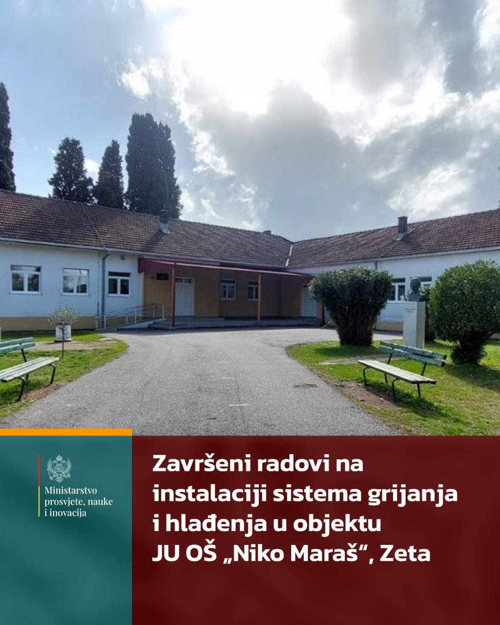Završeni radovi na instalaciji grijanja u JU OŠ ,,Niko Maraš“ Golubovci