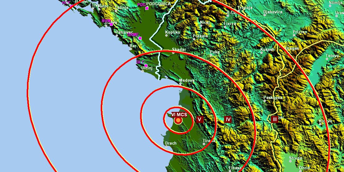 Jači zemljotres u Albaniji, osjetio se i u CG
